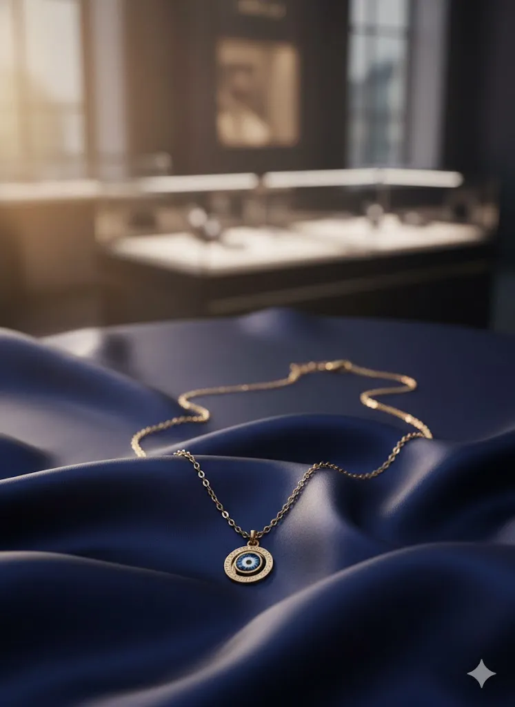 Evil Eye Halo Necklace