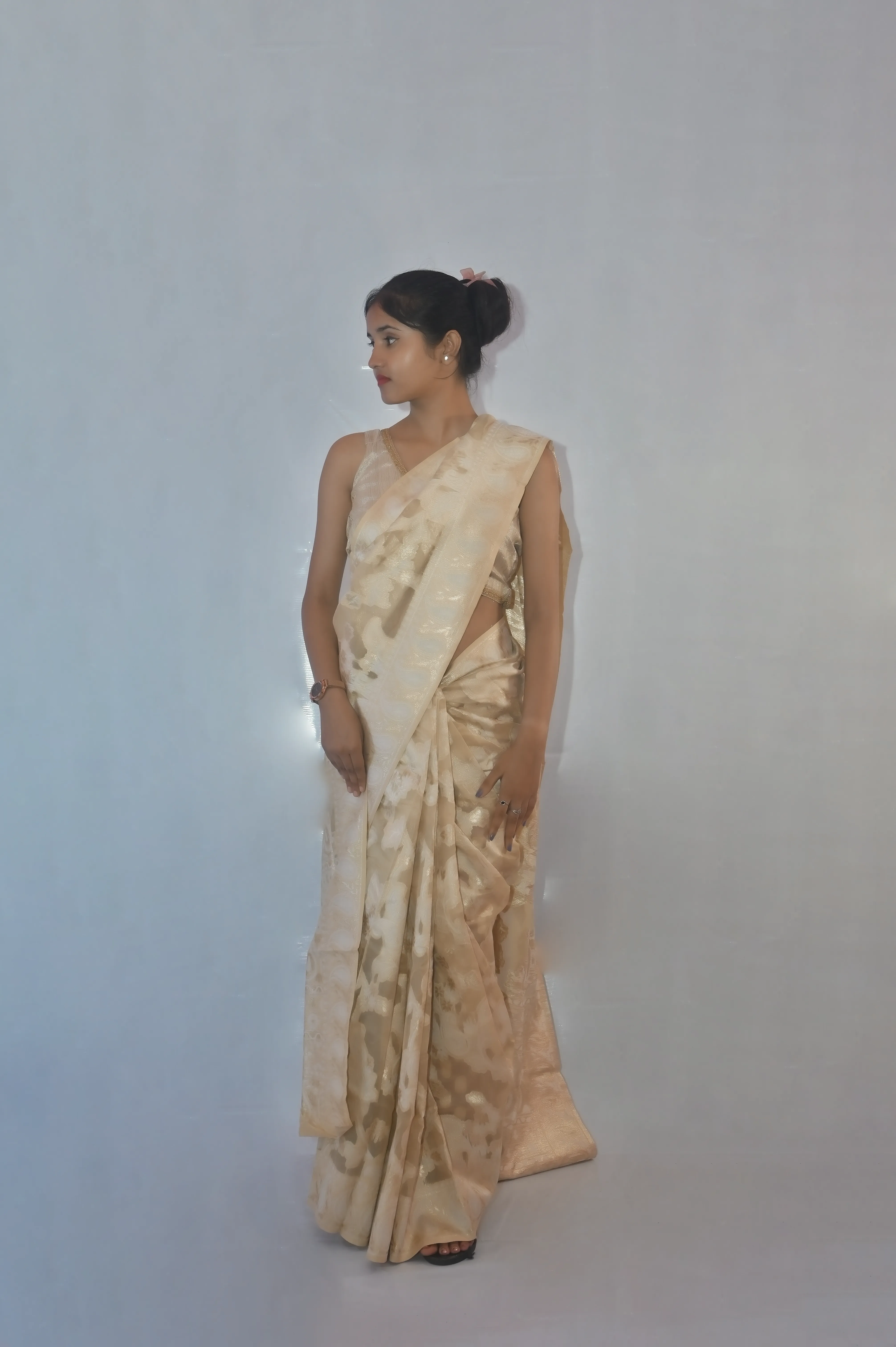 Divyanka Cream Banarasi Brocade